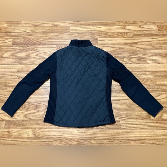 FDJ French Dressing Black Quilted Zip-Up Long Sleeve Mock Neck Jacket Size S - Picture 3 of 11